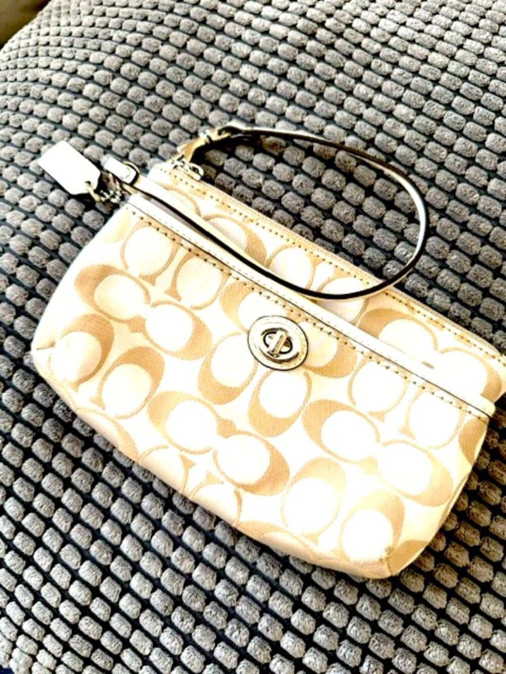 Coach Wristlet - Cream Color with Coach Logo
